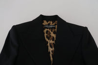 Dolce & Gabbana Dolce & Gabbana Black Single Breasted Fit Blazer Wool Women's Jacket