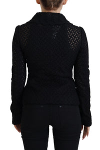 Dolce & Gabbana Dolce & Gabbana Black Wool Knitted Button Down Collar Women's Jacket