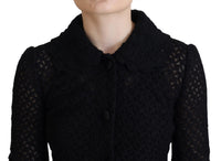 Dolce & Gabbana Dolce & Gabbana Black Wool Knitted Button Down Collar Women's Jacket