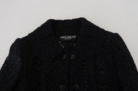 Dolce & Gabbana Dolce & Gabbana Black Wool Knitted Button Down Collar Women's Jacket