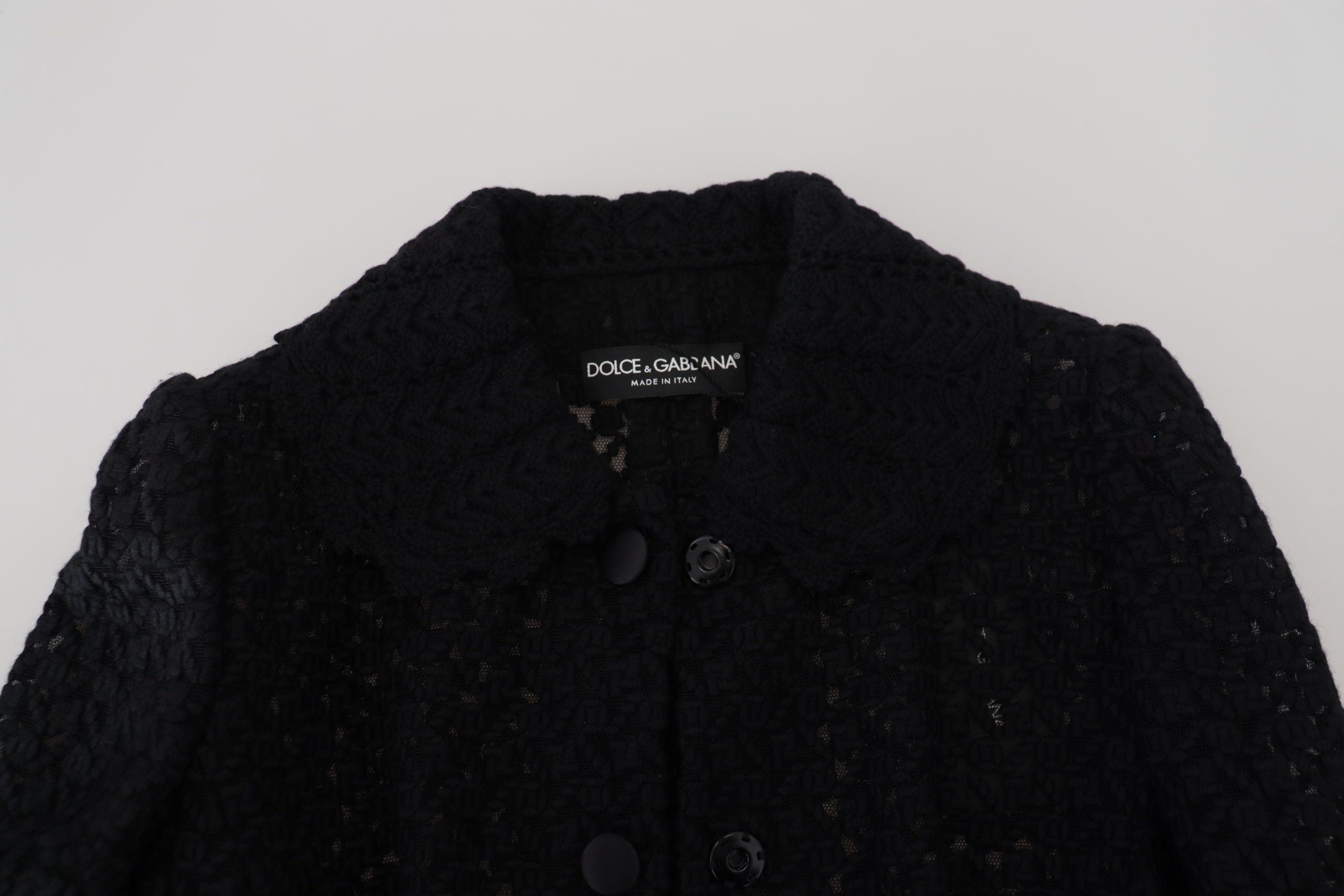 Dolce & Gabbana Dolce & Gabbana Black Wool Knitted Button Down Collar Women's Jacket