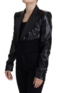 Dolce & Gabbana Dolce & Gabbana Black Long Sleeves Crop Blazer Cotton Women's Jacket
