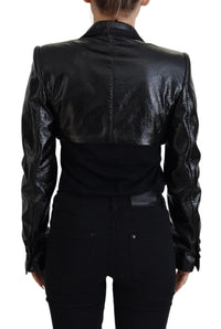 Dolce & Gabbana Dolce & Gabbana Black Long Sleeves Crop Blazer Cotton Women's Jacket