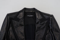 Dolce & Gabbana Dolce & Gabbana Black Long Sleeves Crop Blazer Cotton Women's Jacket