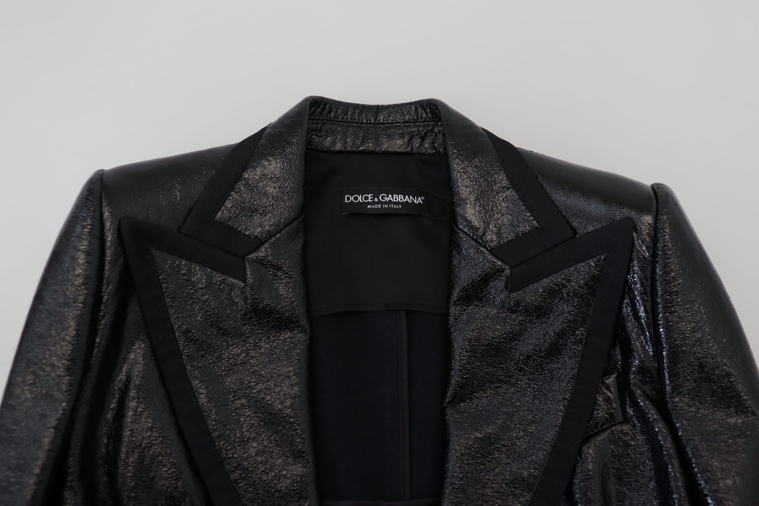 Dolce & Gabbana Dolce & Gabbana Black Long Sleeves Crop Blazer Cotton Women's Jacket