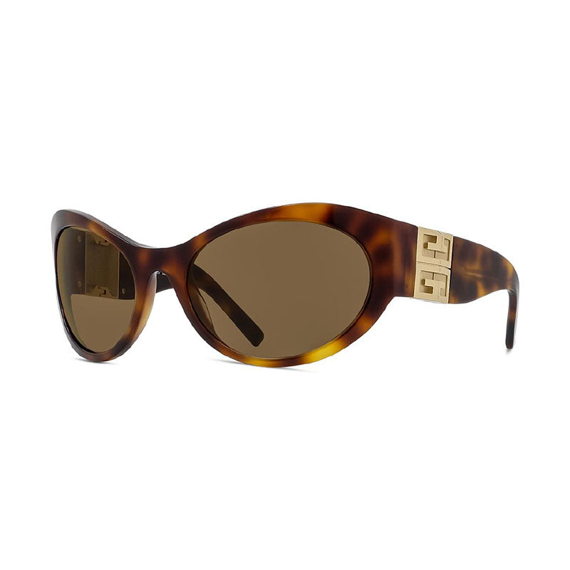 Givenchy Sunglasses Oval Full Rim, Shiny Black/Gold Frame and Grey Lens GV40073I01A