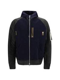 SACAI Sacai Men Cotton Blend And Twill Hoodie