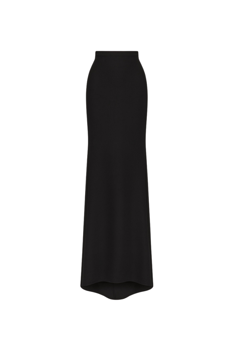 Valentino Garavani Valentino Cady Couture Long Skirt Nero 2B3Ra9B51Mm_0No