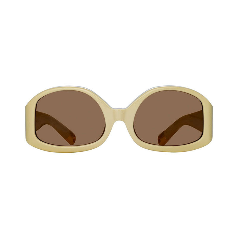 Jacquemus Sunglasses Geometric Full Rim, Shiny Black Frame and Brown Lens JAC/15C1