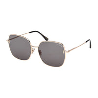 Tom Ford Sunglasses Square Full Rim, Shiny Rose Gold Frame and Smoke Lens FT1250-K28A