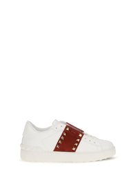 Valentino Garavani Women Rockstud Untitled Sneakers With Suede Band