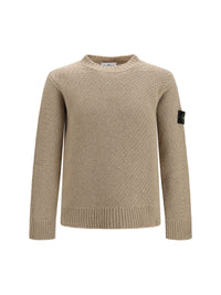 Stone Island Men Loose Crewneck Sweater With Ribbed Trims