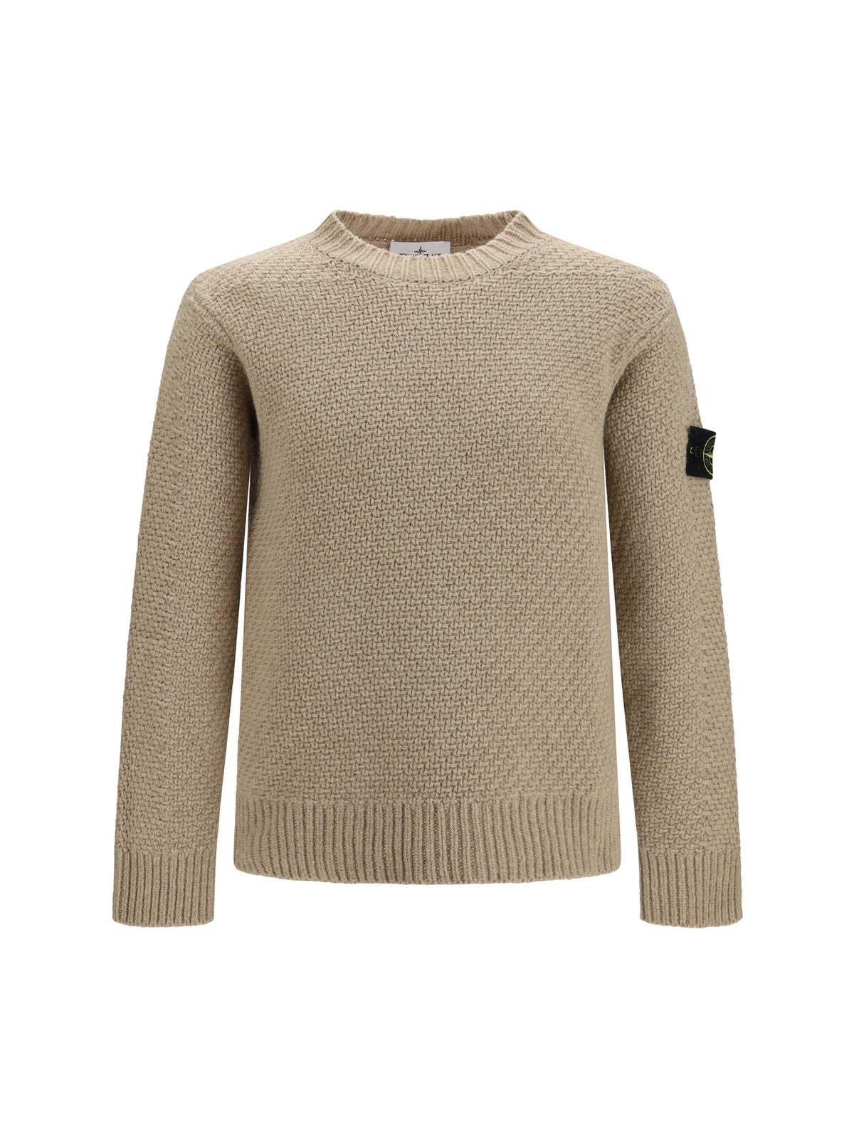 Stone Island Men Loose Crewneck Sweater With Ribbed Trims
