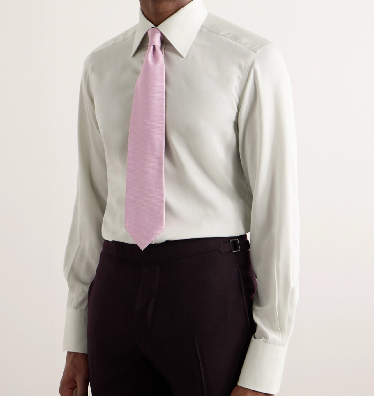 Tom Ford Men's Ivory 74% Lyocell & 26% Silk Button Down Dress Shirt