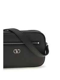 VALENTINO GARAVANI Valentino Garavani Men Grained Leather Crossbody Bag With Zip