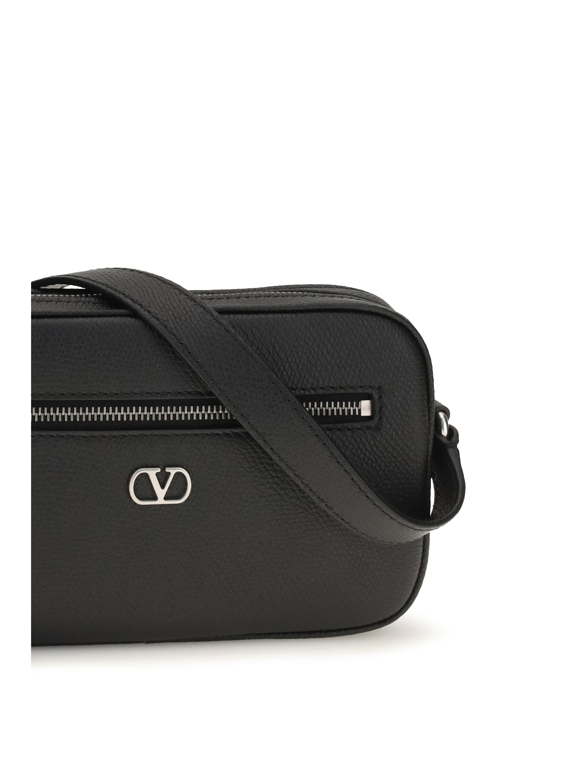 VALENTINO GARAVANI Valentino Garavani Men Grained Leather Crossbody Bag With Zip