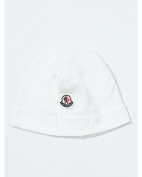 Moncler Baby Hat Logo Embroidered Kids White