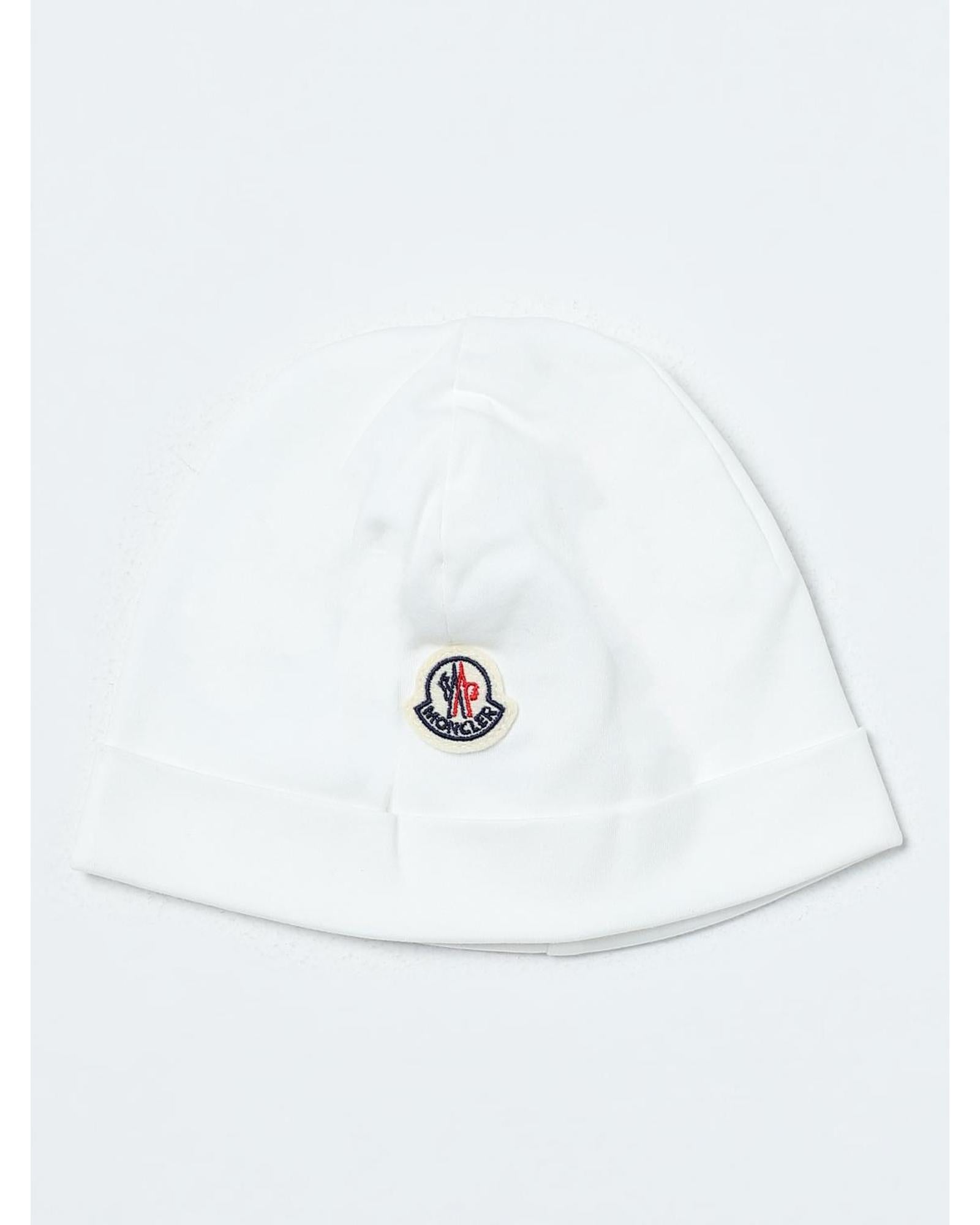 Moncler Baby Hat Logo Embroidered Kids White