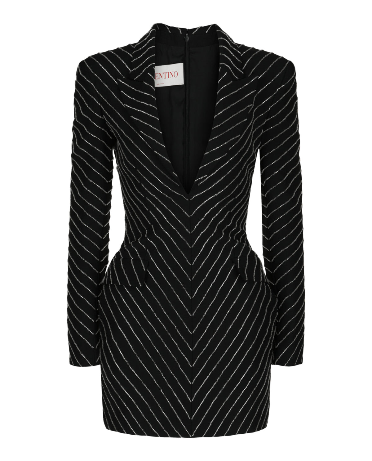 Valentino Valentino Womens Beaded Striped Blazer Dress