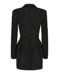 Valentino Valentino Womens Beaded Striped Blazer Dress