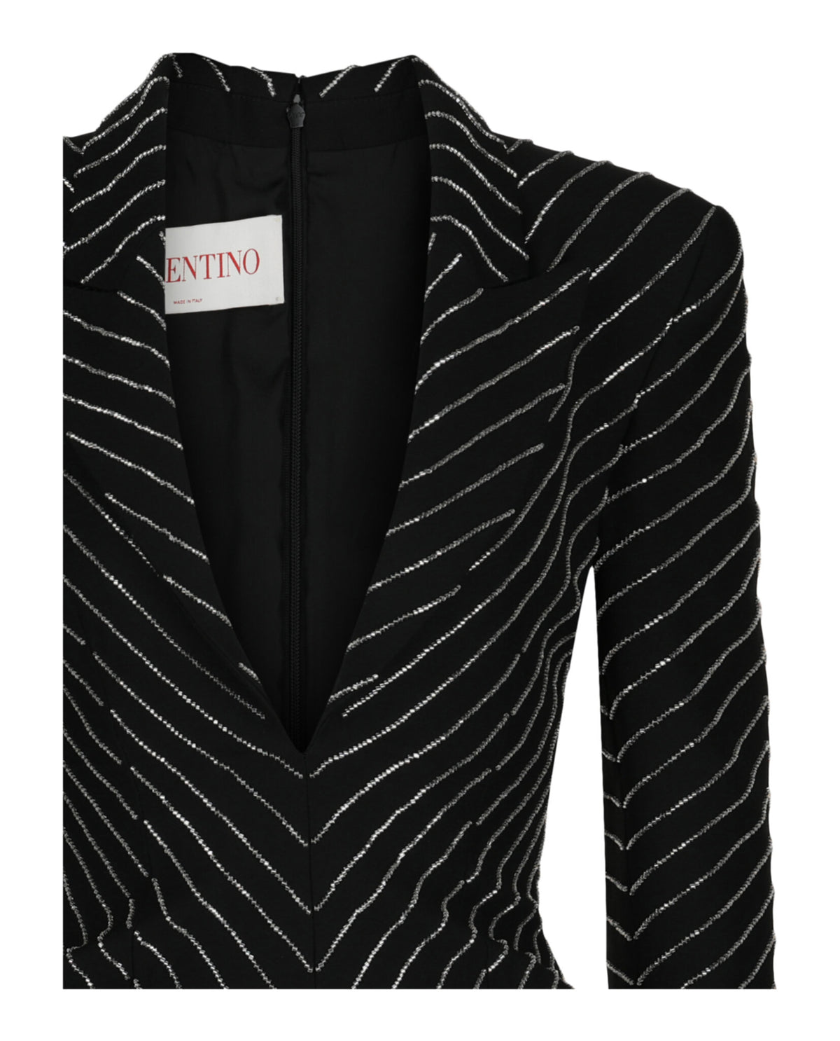 Valentino Valentino Womens Beaded Striped Blazer Dress
