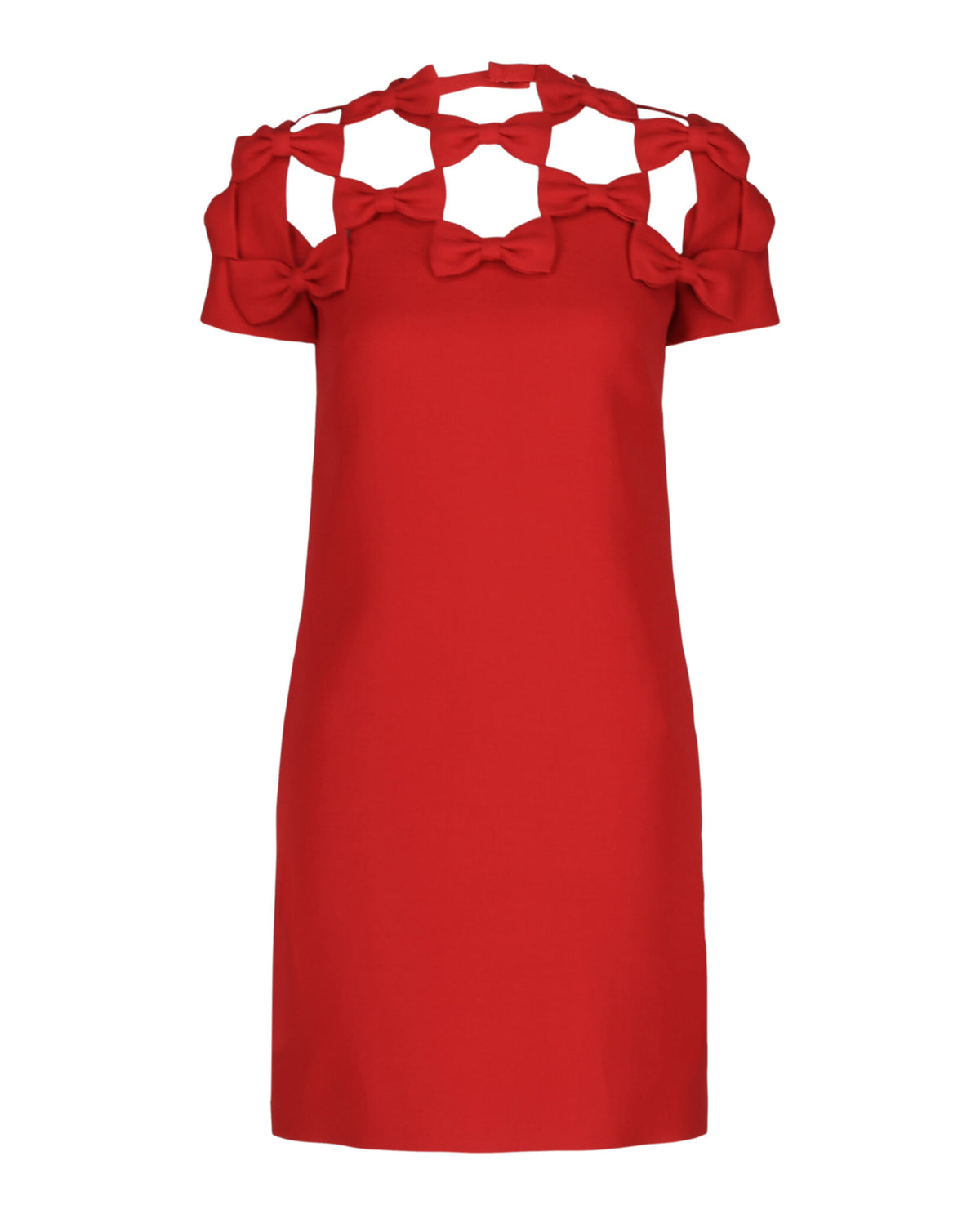 Valentino Womens Caged Bow Crepe Shift Dress