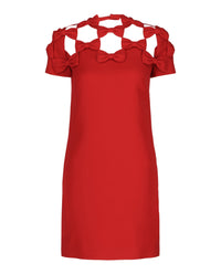 Valentino Womens Caged Bow Crepe Shift Dress