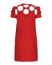 Valentino Womens Caged Bow Crepe Shift Dress