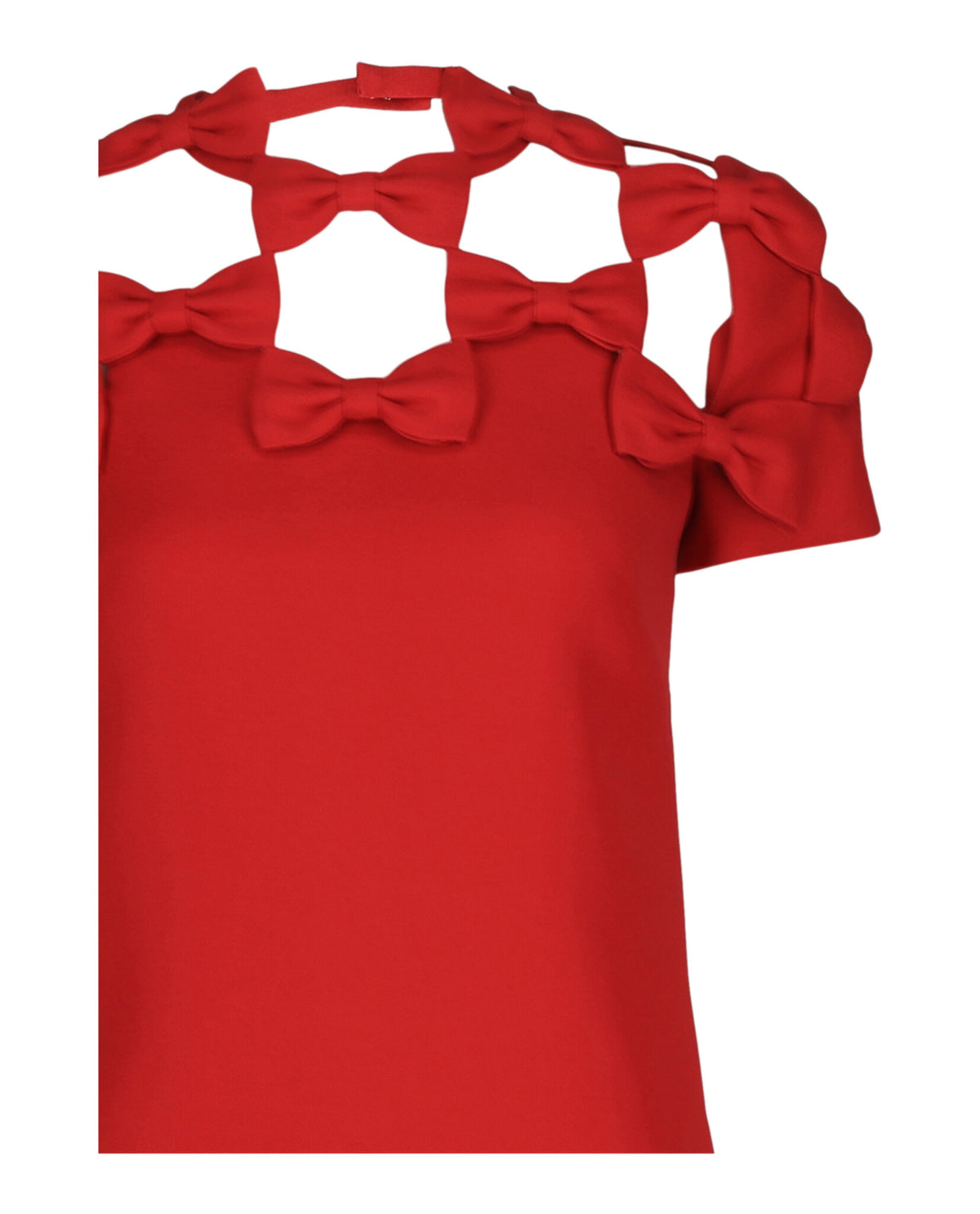 Valentino Womens Caged Bow Crepe Shift Dress