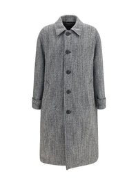 DOLCE & GABBANA Dolce & Gabbana Men Chevron Wool-Blend Single-Breasted Coat