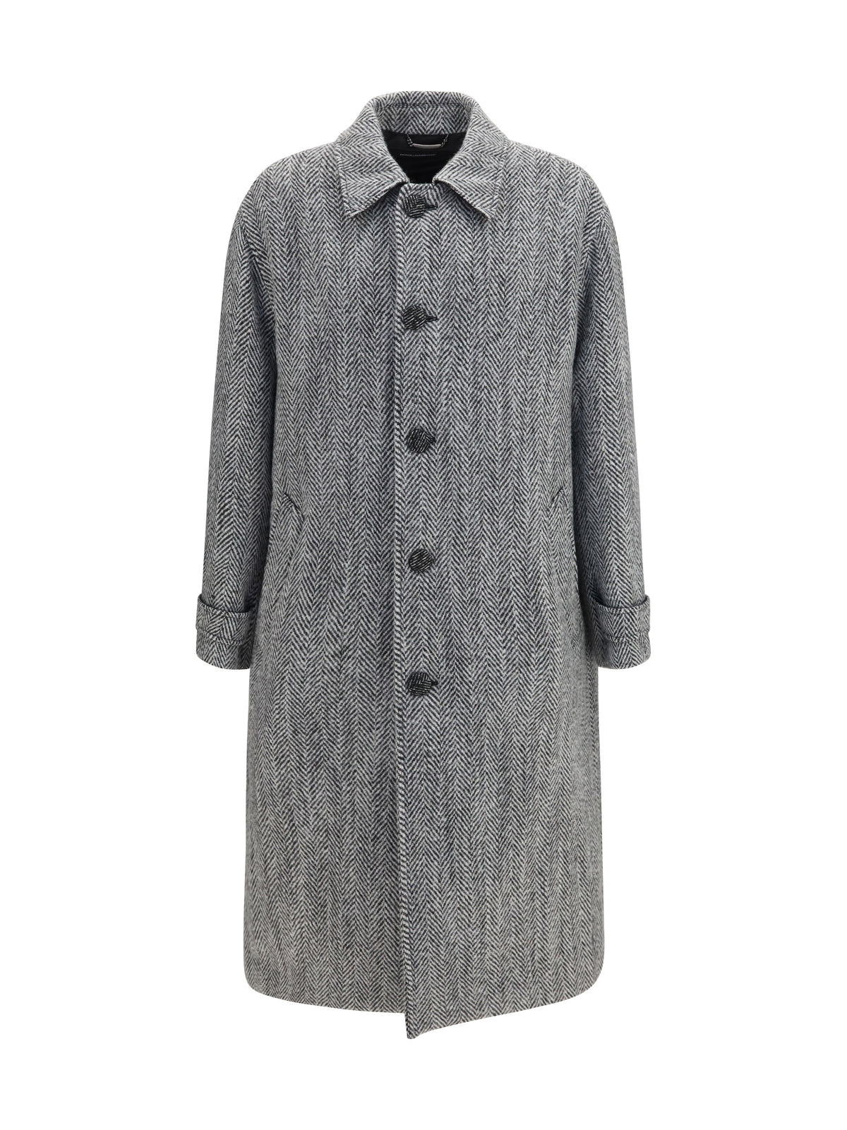 DOLCE & GABBANA Dolce & Gabbana Men Chevron Wool-Blend Single-Breasted Coat