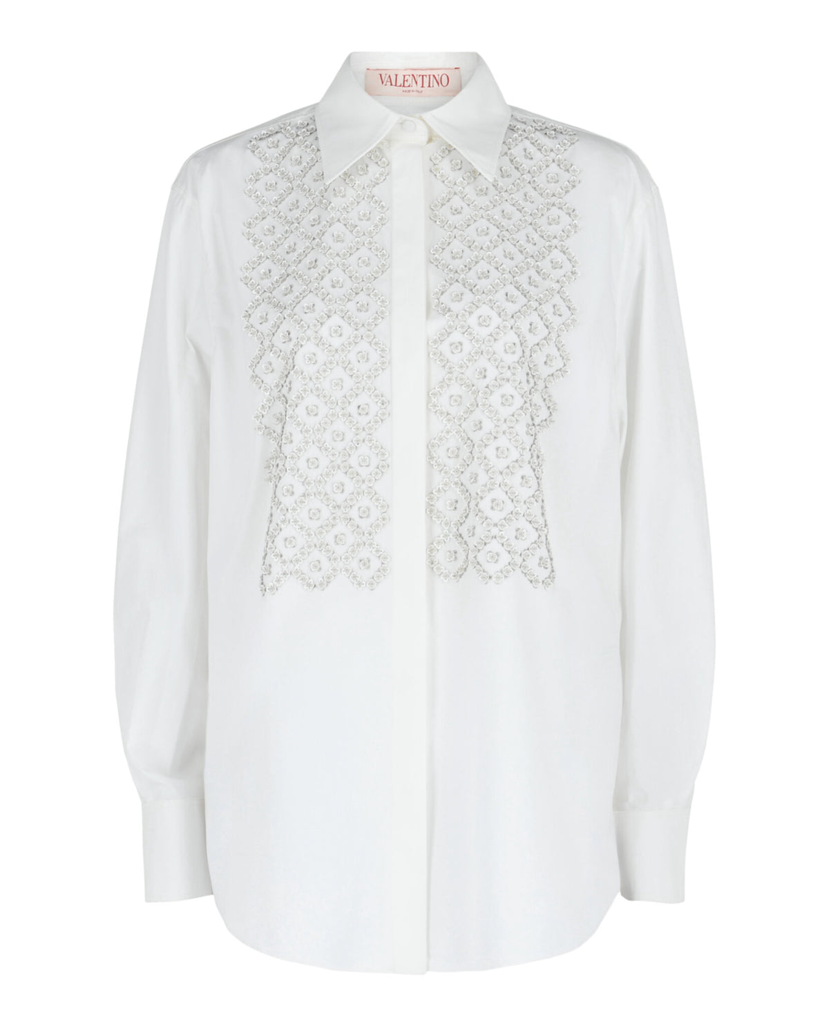 Valentino Womens Sequin Embroidered Shirt