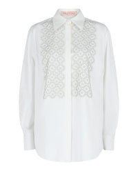 Valentino Womens Sequin Embroidered Shirt
