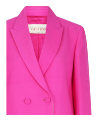 Valentino Womens Wool Blend Double Breasted Blazer