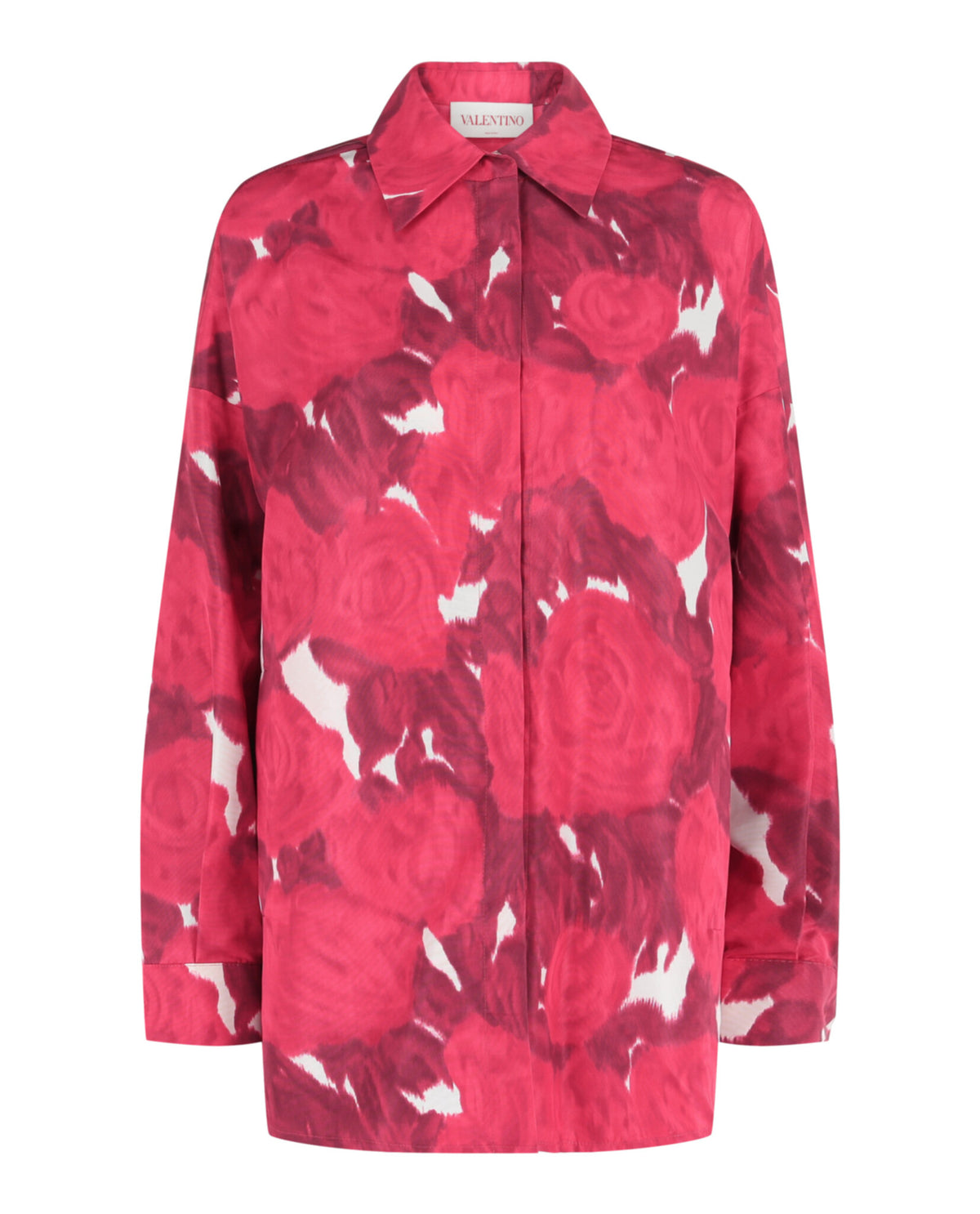 Valentino Womens Oversized Rose Moiré Faille Jacket