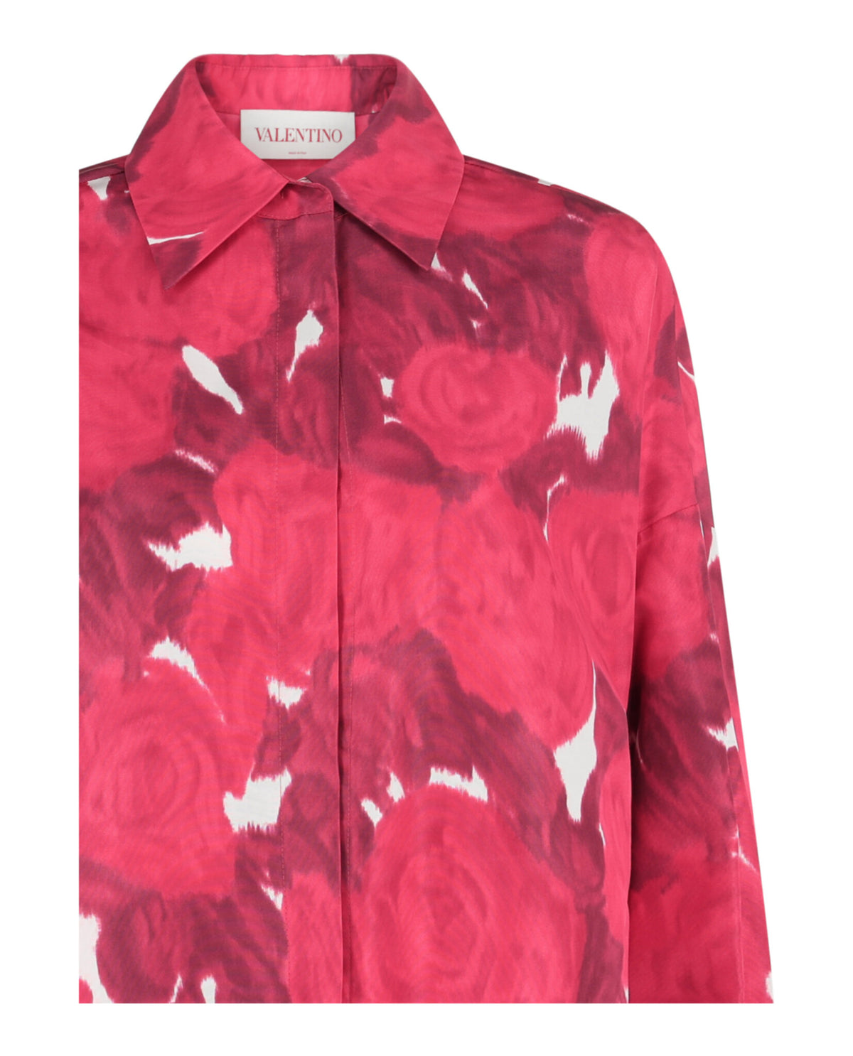 Valentino Womens Oversized Rose Moiré Faille Jacket