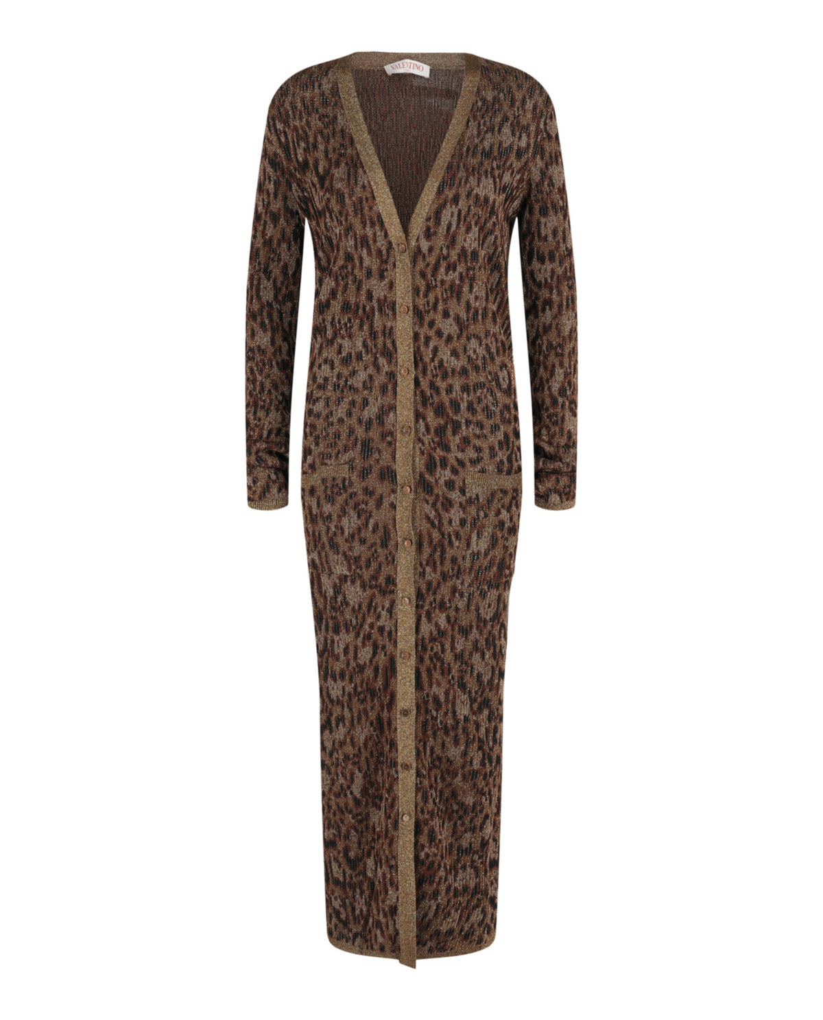 Valentino Womens Animal Print Jacquard-Knit Longline Cardigan