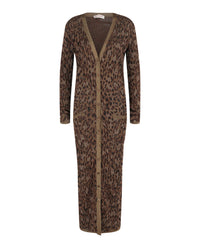 Valentino Womens Animal Print Jacquard-Knit Longline Cardigan