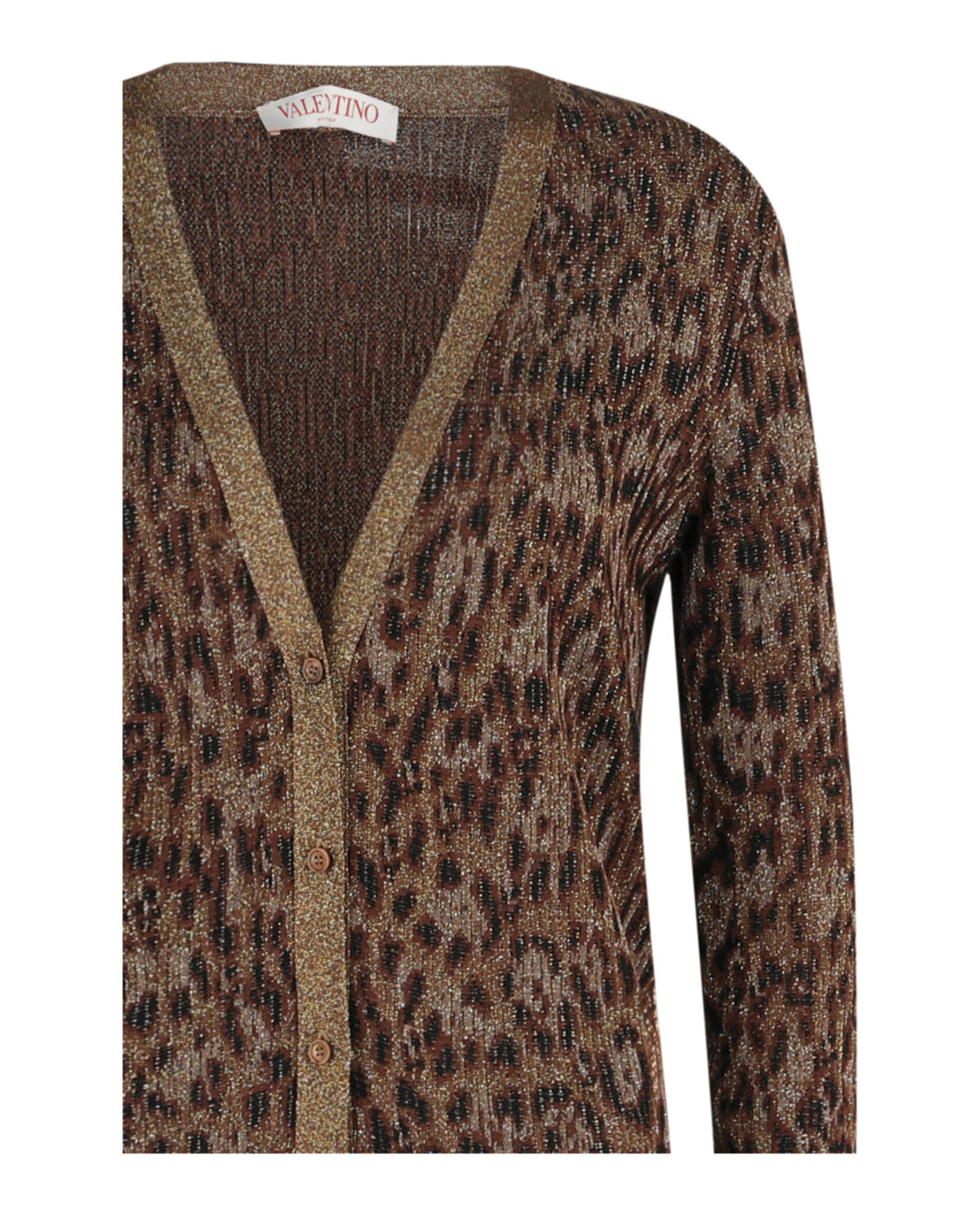 Valentino Womens Animal Print Jacquard-Knit Longline Cardigan