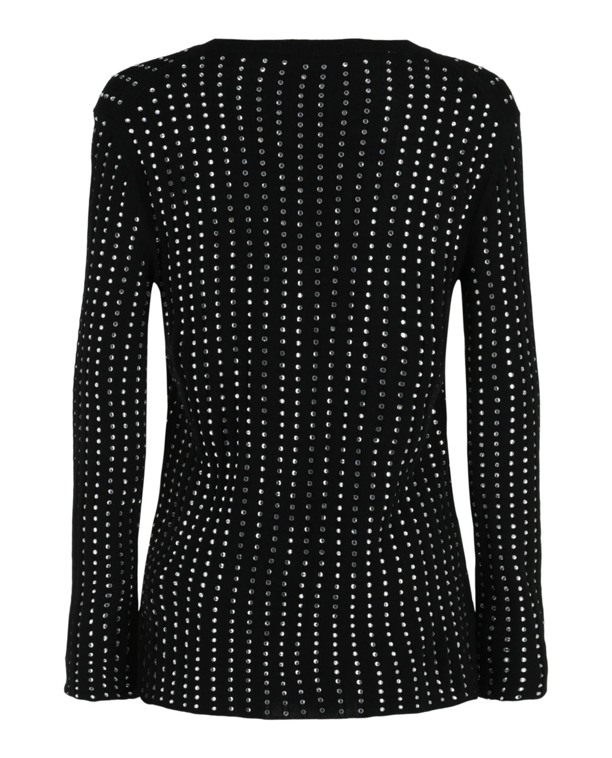 Valentino Womens Crystal Embellished Knit Roundneck Sweater