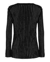 Valentino Womens Crystal Embellished Knit Roundneck Sweater