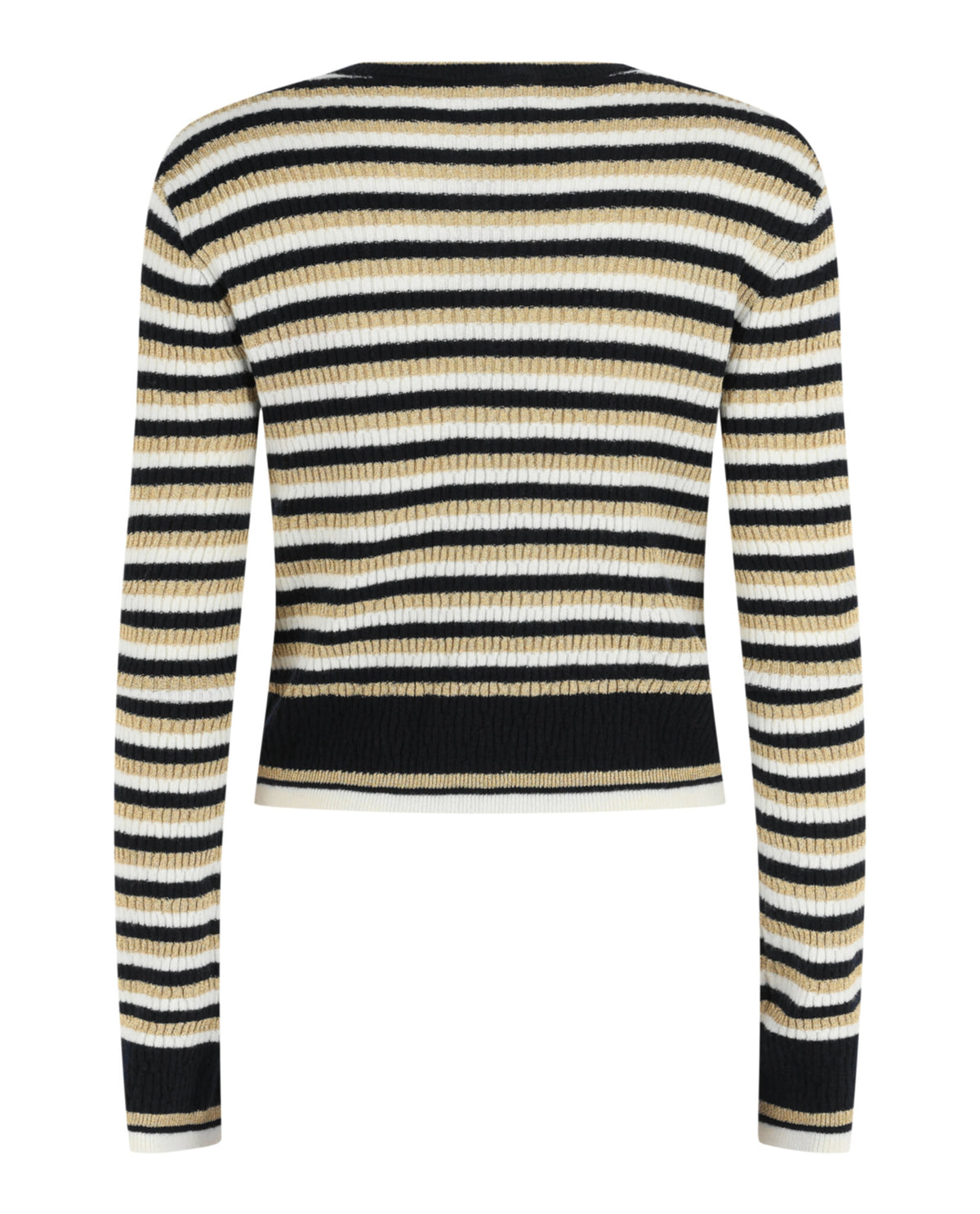 Valentino Womens Striped Ribbed-Knit Cropped Sweater