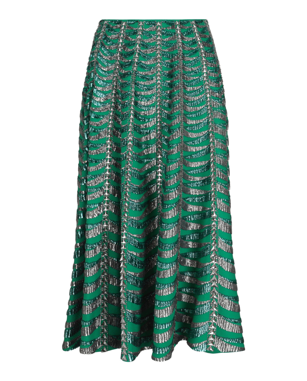 Valentino Womens Sequined Crepe Couture A-Line Midi Skirt