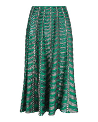 Valentino Womens Sequined Crepe Couture A-Line Midi Skirt