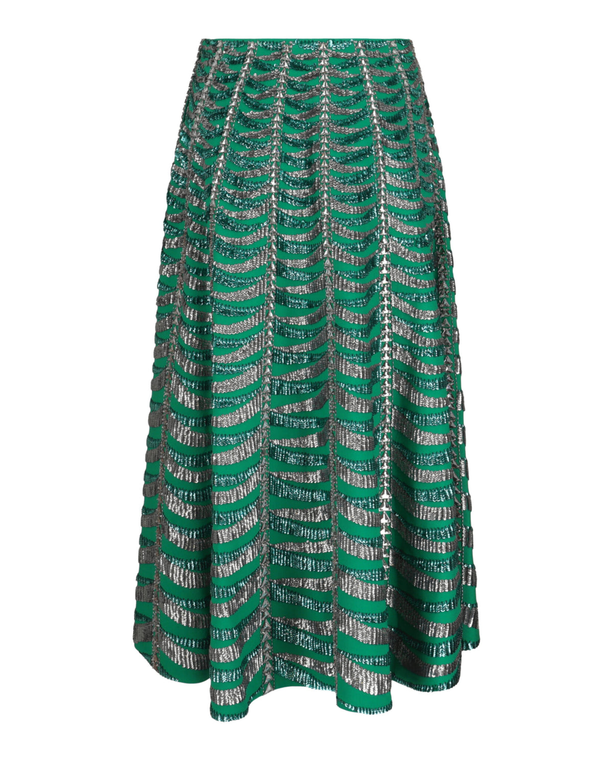 Valentino Womens Sequined Crepe Couture A-Line Midi Skirt