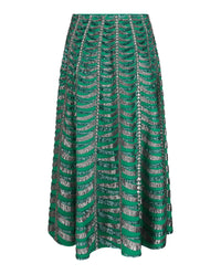 Valentino Womens Sequined Crepe Couture A-Line Midi Skirt