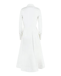 Valentino Womens Embroidered Cotton-Poplin Midi Shirt Dress