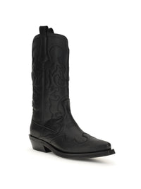 Ganni Women Embroidered Western Boots
