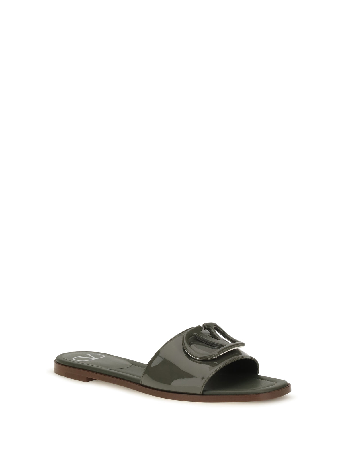VALENTINO GARAVANI Valentino Garavani Women Vlogo Patent Leather Slide Sandals