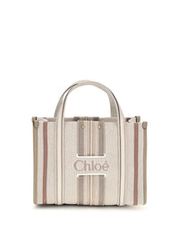 Chloé Women Small Woody Loop Canvas Tote Bag